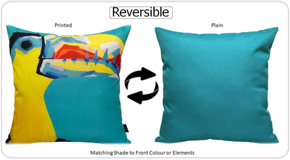 Pelican Outdoor Waterproof Weather-Resistant Cushions for Patio Garden Beach and Indoor Use 43x43 cm Filled with Hollowfibre by OLIVIA ROCCO