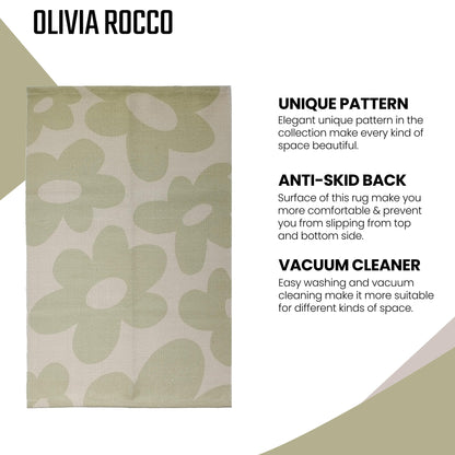 Printed Rug Jardin Design Modern Non-Slip Soft Durable Floor Rug for Living Room Bedroom Office by OLIVIA ROCCO