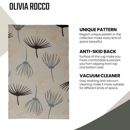 Printed Rug Nina Design Modern Non-Slip Soft Durable Floor Rug for Living Room Bedroom Office by OLIVIA ROCCO