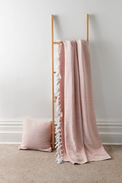 Regal Handwoven Pure Cotton Throw Blanket with Diamond Geometric Pattern Eco-Friendly Durable Bedspread Sofa Cover in Multiple Sizes by OLIVIA ROCCO