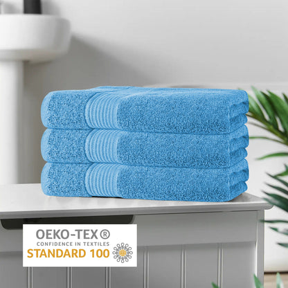 Rhodes Towel Aqua 100% Cotton Hotel Quality Soft Super Absorbent Hand Bath Towels, Sheets & Face Cloths by OLIVIA ROCCO