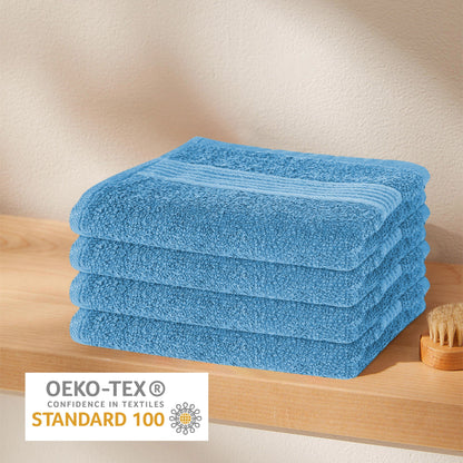 Rhodes Towel Aqua 100% Cotton Hotel Quality Soft Super Absorbent Hand Bath Towels, Sheets & Face Cloths by OLIVIA ROCCO