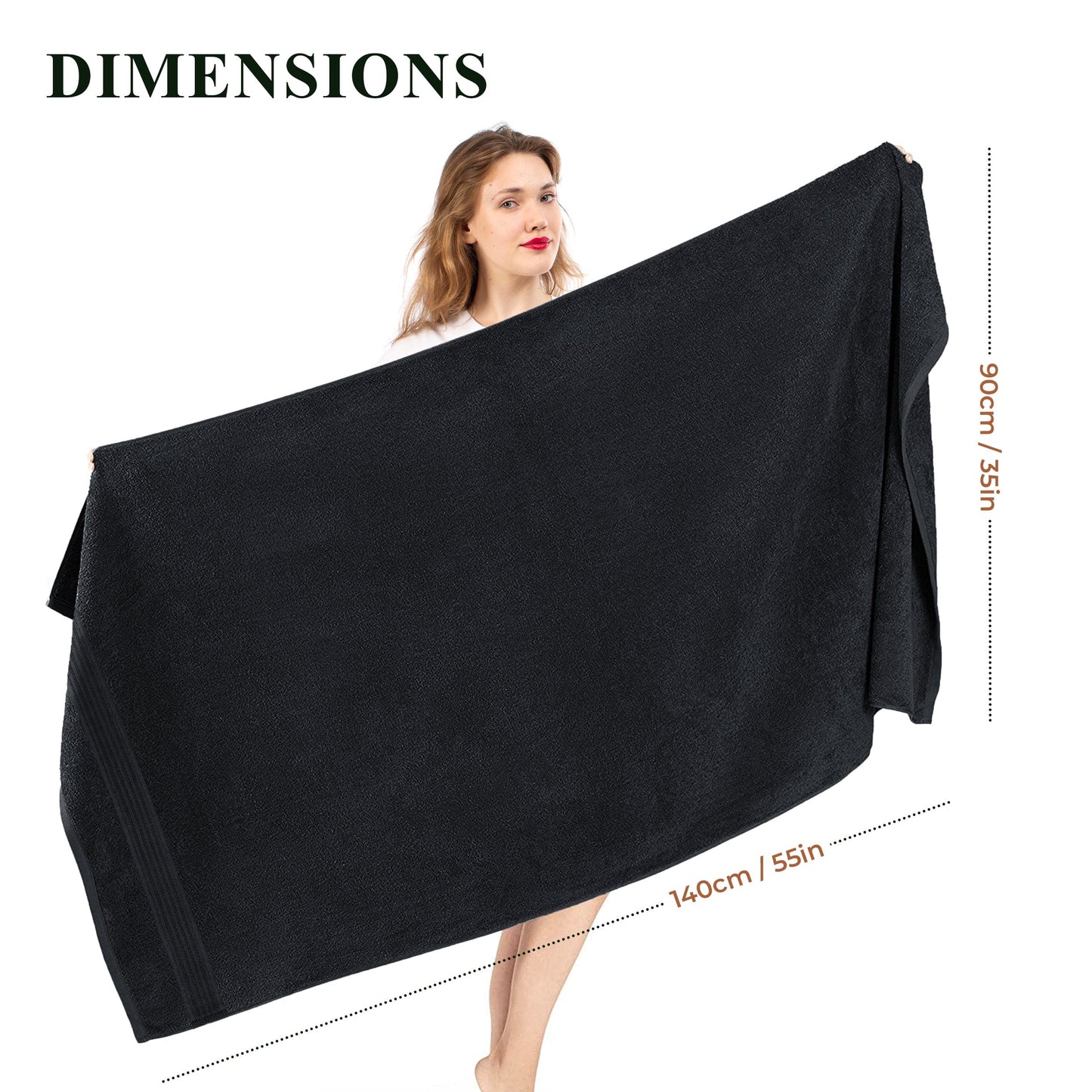 Rhodes Towel Black 100% Cotton Hotel Quality Soft Super Absorbent Hand Bath Towels, Sheets & Face Cloths by OLIVIA ROCCO