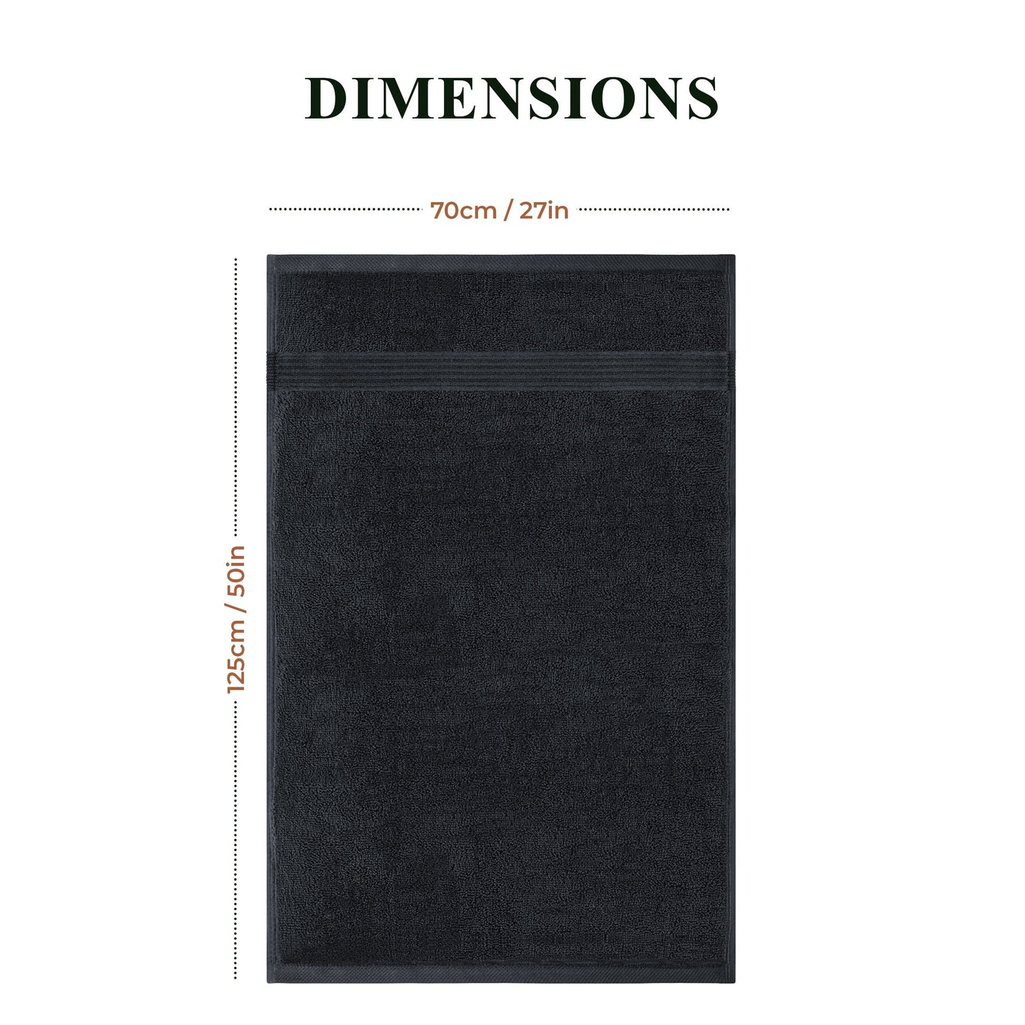 Rhodes Towel Black 100% Cotton Hotel Quality Soft Super Absorbent Hand Bath Towels, Sheets & Face Cloths by OLIVIA ROCCO