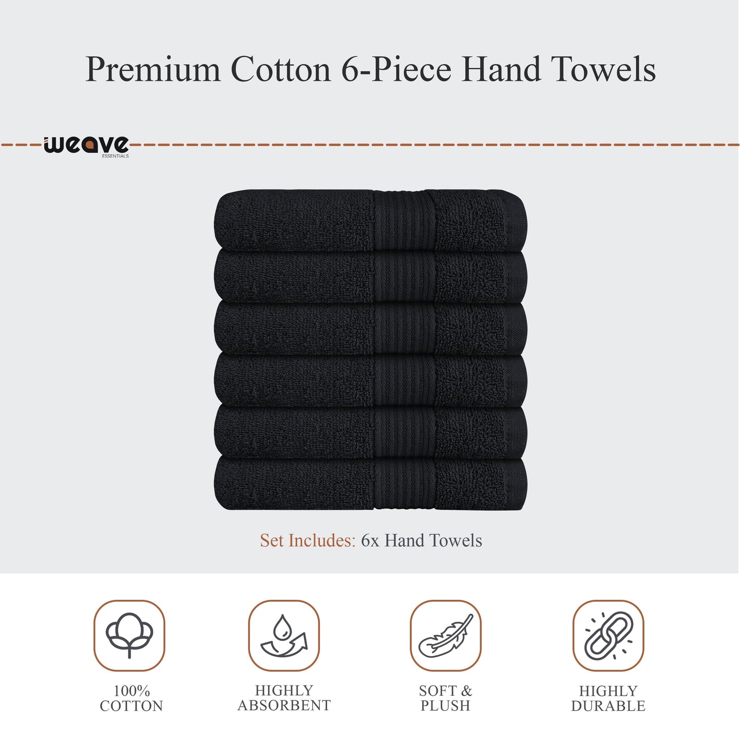 Rhodes Towel Black 100% Cotton Hotel Quality Soft Super Absorbent Hand Bath Towels, Sheets & Face Cloths by OLIVIA ROCCO