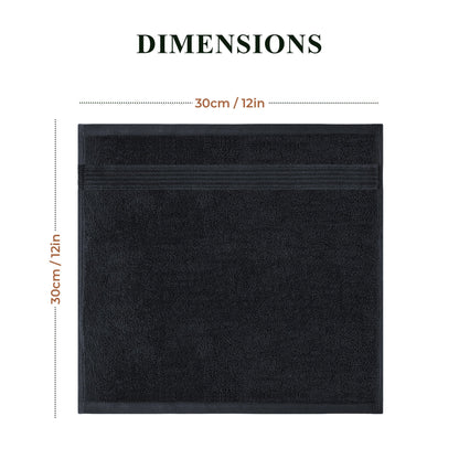 Rhodes Towel Black 100% Cotton Hotel Quality Soft Super Absorbent Hand Bath Towels, Sheets & Face Cloths by OLIVIA ROCCO
