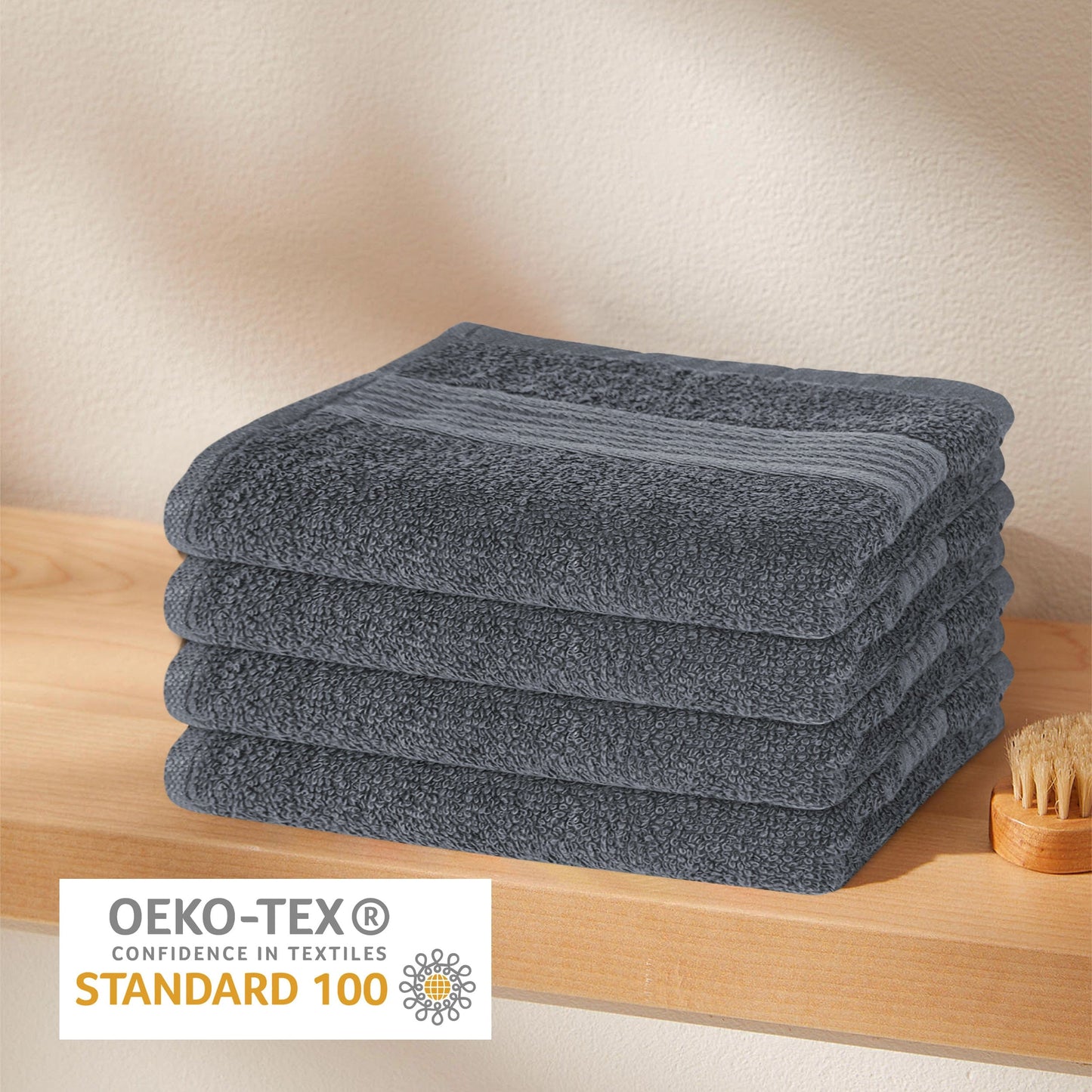 Rhodes Towel Grey 100% Cotton Hotel Quality Soft Super Absorbent Hand Bath Towels, Sheets & Face Cloths by OLIVIA ROCCO