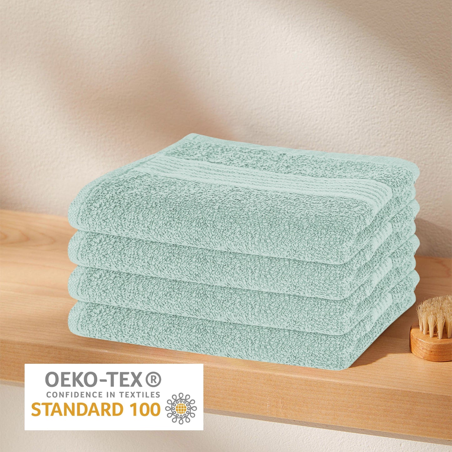Rhodes Towel Seafoam 100% Cotton Hotel Quality Soft Super Absorbent Hand Bath Towels, Sheets & Face Cloths by OLIVIA ROCCO