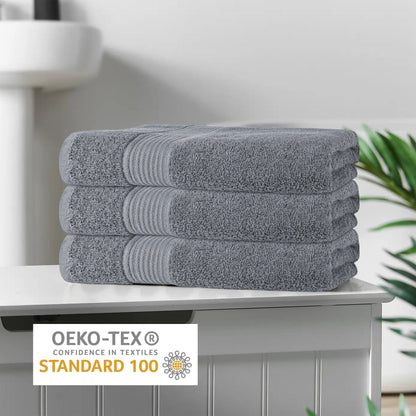 Rhodes Towel Silver 100% Cotton Hotel Quality Soft Super Absorbent Hand Bath Towels, Sheets & Face Cloths by OLIVIA ROCCO