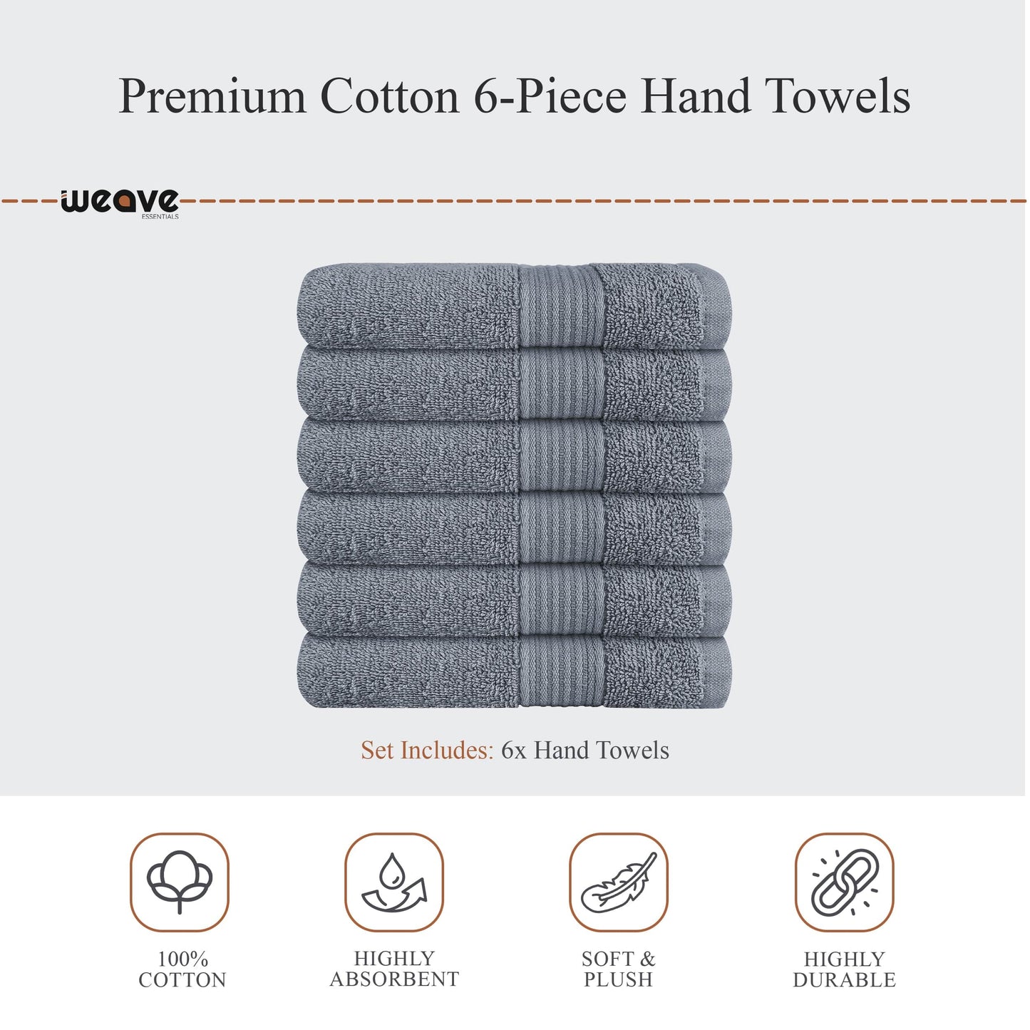 Rhodes Towel Silver 100% Cotton Hotel Quality Soft Super Absorbent Hand Bath Towels, Sheets & Face Cloths by OLIVIA ROCCO
