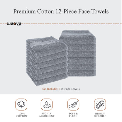 Rhodes Towel Silver 100% Cotton Hotel Quality Soft Super Absorbent Hand Bath Towels, Sheets & Face Cloths by OLIVIA ROCCO