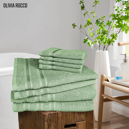 Ritz Viscose Stripe Super Soft Cotton Luxury Absorbent Towels, Jumbo Bath Sheet Packs & Towel Bale Sets Available by OLIVIA ROCCO