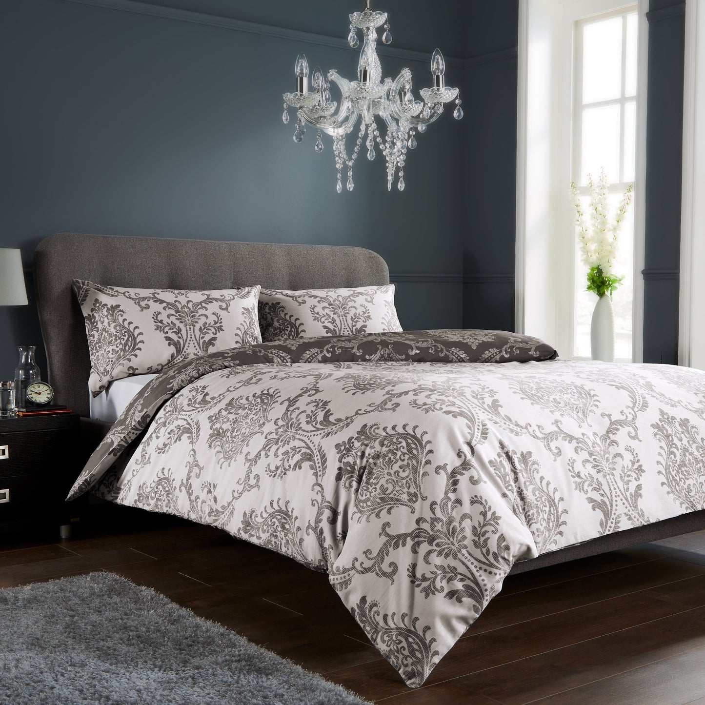 Royal Damask Luxury Super Soft Cotton Rich Duvet Set Easycare Comfortable Bedding Includes Duvet Cover & Pillowcases in Single Double King Sizes by OLIVIA ROCCO