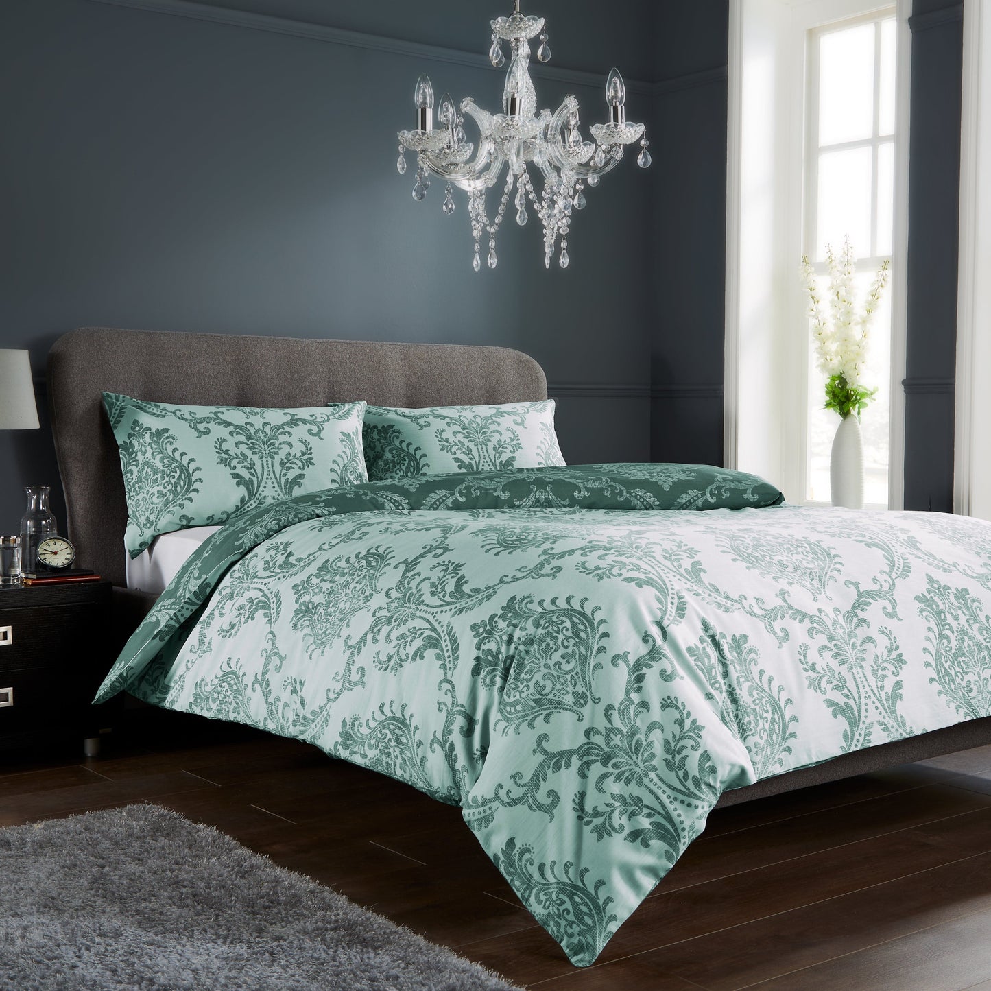 Royal Damask Luxury Super Soft Cotton Rich Duvet Set Easycare Comfortable Bedding Includes Duvet Cover & Pillowcases in Single Double King Sizes by OLIVIA ROCCO