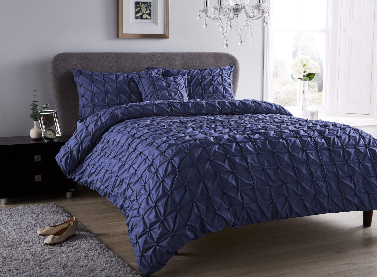 Seville Luxury Cotton-Rich Duvet Set with Handmade Pintuck Detailing Super Soft Bedding for All Sizes by OLIVIA ROCCO