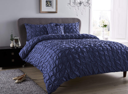 Seville Luxury Cotton-Rich Duvet Set with Handmade Pintuck Detailing Super Soft Bedding for All Sizes by OLIVIA ROCCO
