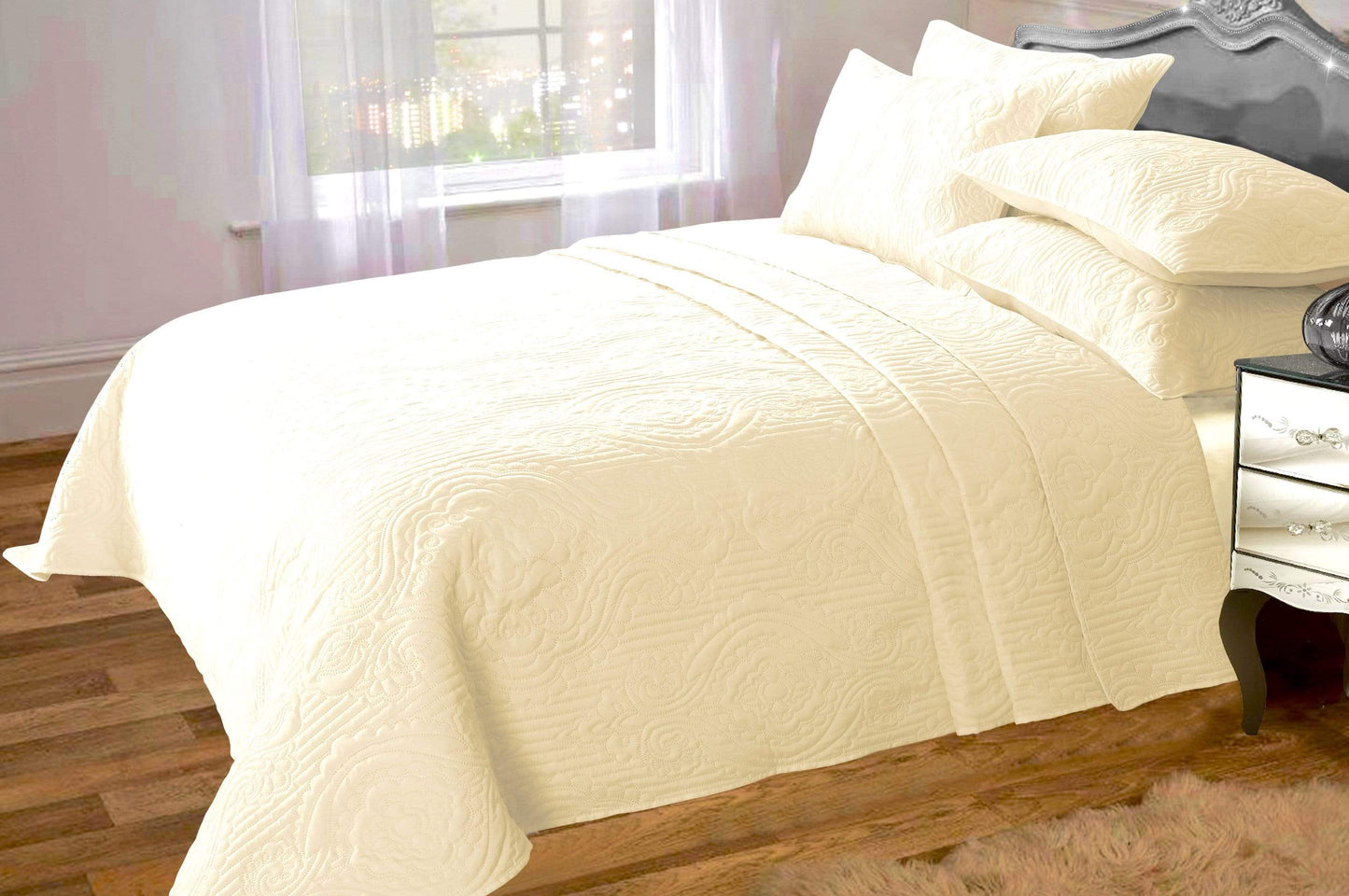 Sorrento Luxurious Embossed Quilted Bedspread Set with Versatile Comfort Ideal for Sofa or Bedding Available in Multiple Colours and Sizes by OLIVIA ROCCO