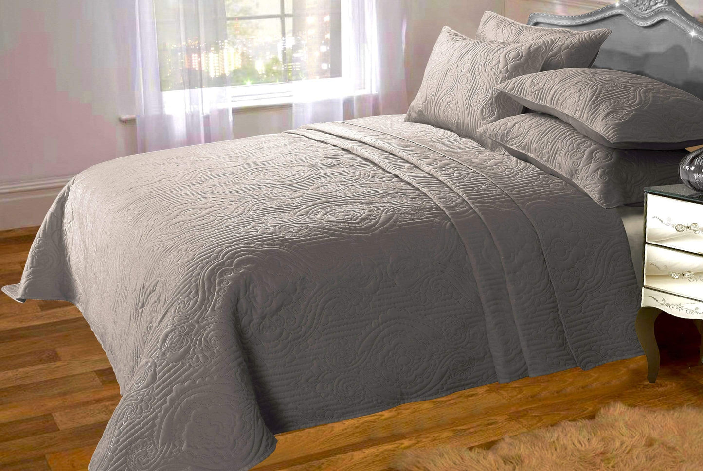 Sorrento Luxurious Embossed Quilted Bedspread Set with Versatile Comfort Ideal for Sofa or Bedding Available in Multiple Colours and Sizes by OLIVIA ROCCO