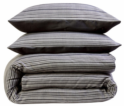 Stripe Jacquard Reversible Cotton Blend Duvet Cover Set with Pillowcases Luxurious Eco-Friendly Bedding for Master and Guest Bedrooms Multiple Sizes and Colours by OLIVIA ROCCO