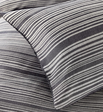 Stripe Jacquard Reversible Cotton Blend Duvet Cover Set with Pillowcases Luxurious Eco-Friendly Bedding for Master and Guest Bedrooms Multiple Sizes and Colours by OLIVIA ROCCO