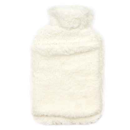 Teddy Fleece Hot Water Bottle with Hand Warmer Pocket Luxurious 2L Natural Rubber for Winter Comfort Natural Rubber UK Safe Tested Ideal Gift for Adults Kids by OLIVIA ROCCO