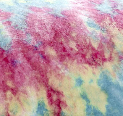 Tie Dye Rainbow Ultra-Soft Teddy Fleece Duvet Set for Kids Reversible Bedding with Cushion and Throw Single and Double Beds by OLIVIA ROCCO