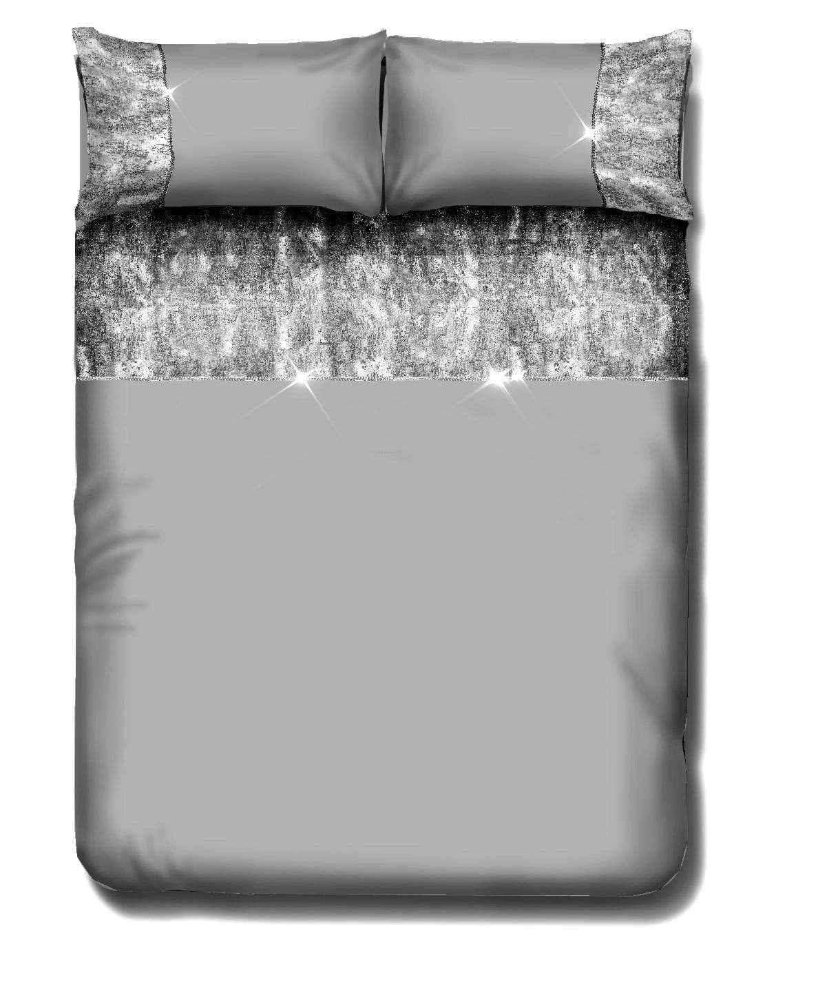 Valentina Ultra-Soft Duvet Set with Crushed Velvet Trim and Diamante Detailing in Double King Super King Sizes OEKO-TEX Certified by OLIVIA ROCCO