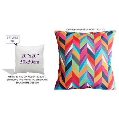 Waterproof Breathable California Multi Hollowfibre Filled Cushions 43x43cm for Outdoor Garden Bench Sofa or Indoor Use by OLIVIA ROCCO