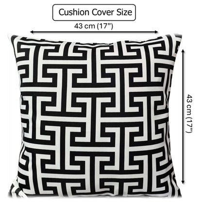 Waterproof Breathable Milano Black Hollowfibre Filled Cushions 43x43cm for Outdoor Garden Bench Sofa or Indoor Use by OLIVIA ROCCO
