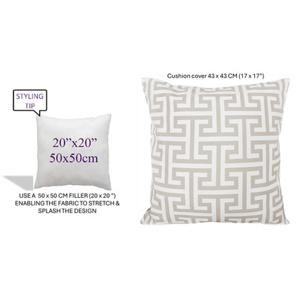 Waterproof Breathable Milano Natural Hollowfibre Filled Cushions 43x43cm for Outdoor Garden Bench Sofa or Indoor Use by OLIVIA ROCCO