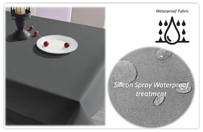 Waterproof Stain Resistant Rectangular Polyester Tablecloth Picnic Mat 145x200cm for Kitchen Dining Indoor Outdoor by OLIVIA ROCCO