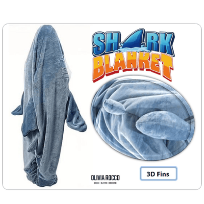 Wearable Shark Blanket Sleeping Bag for Adults Super Soft Flannel Onesie with Hood Perfect for Cosplay Lounging Camping and Sleepovers by OLIVIA ROCCO