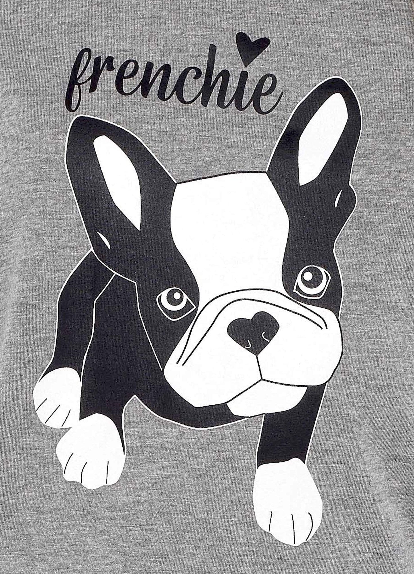 Women's Grey Cotton Pyjama Set with Polka Dot Pants and Frenchie Pugs Print, Long Sleeve Top, Comfortable Loungewear, Soft Breathable Fabric, Hypoallergenic, Stylish Sleepwear by Daisy Dreamer