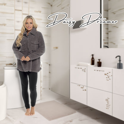 Women's Luxuriously Soft Sherpa Top and Leggings Lounge Set with Double Pockets Long Sleeve Lightweight Pajamas Ideal for Chilly Days by Daisy Dreamer