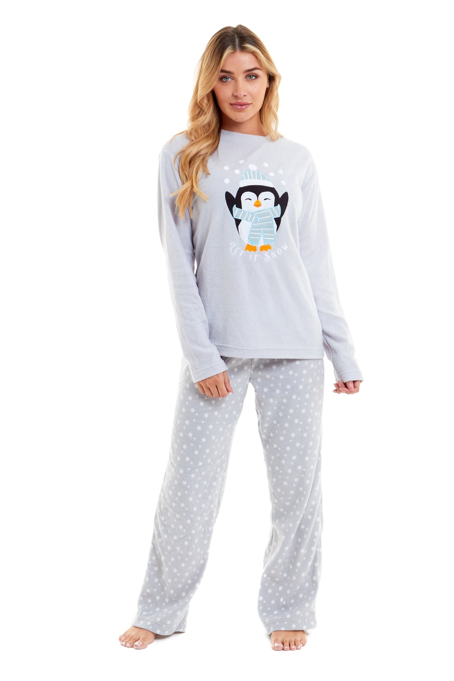Women's Polar Fleece Penguin Pyjama Set Soft Warm Winter Lounge Wear Boutique Nightwear Ideal Christmas Gift Available in Multiple Sizes by Daisy Dreamer