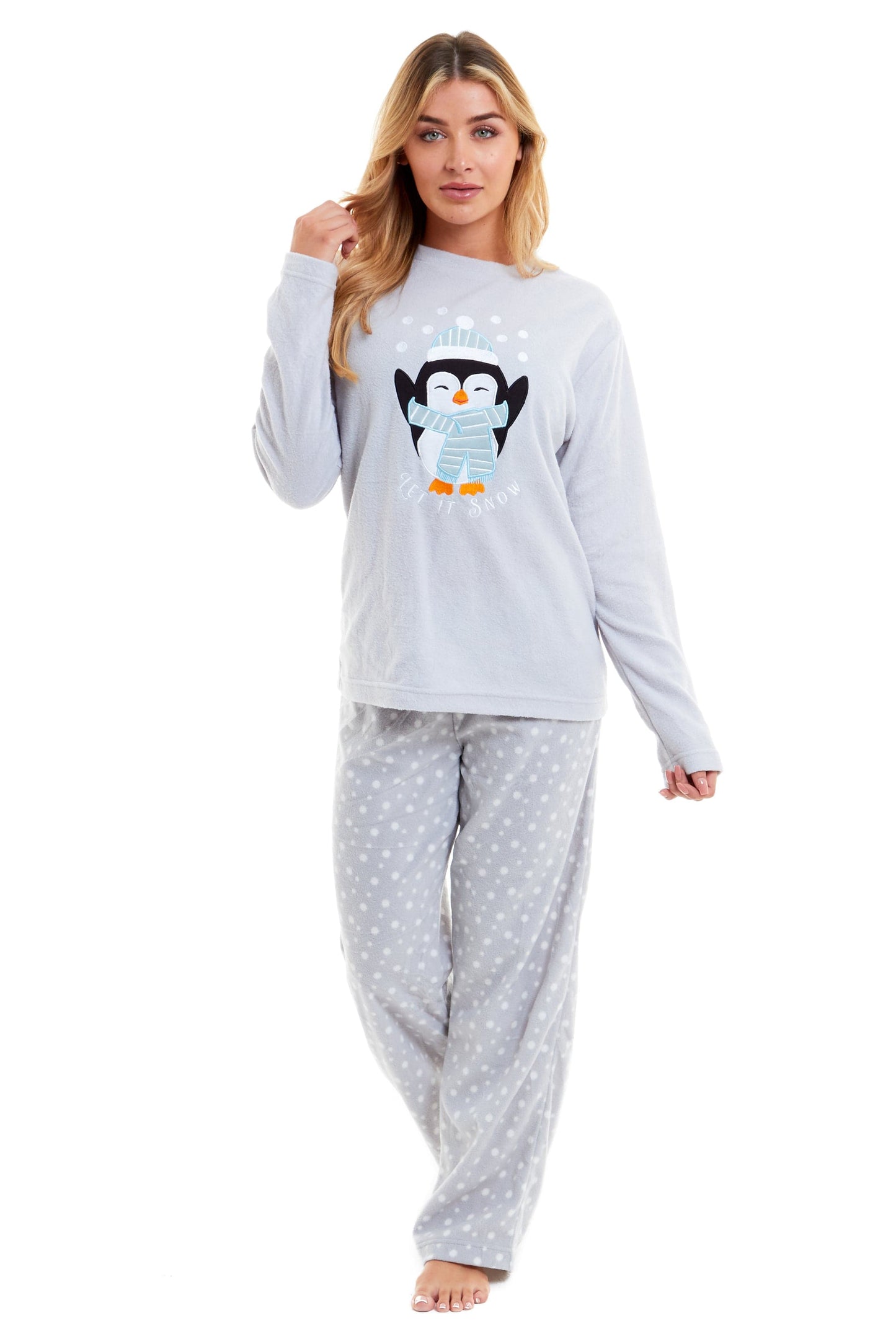 Women's Polar Fleece Penguin Pyjama Set Soft Warm Winter Lounge Wear Boutique Nightwear Ideal Christmas Gift Available in Multiple Sizes by Daisy Dreamer