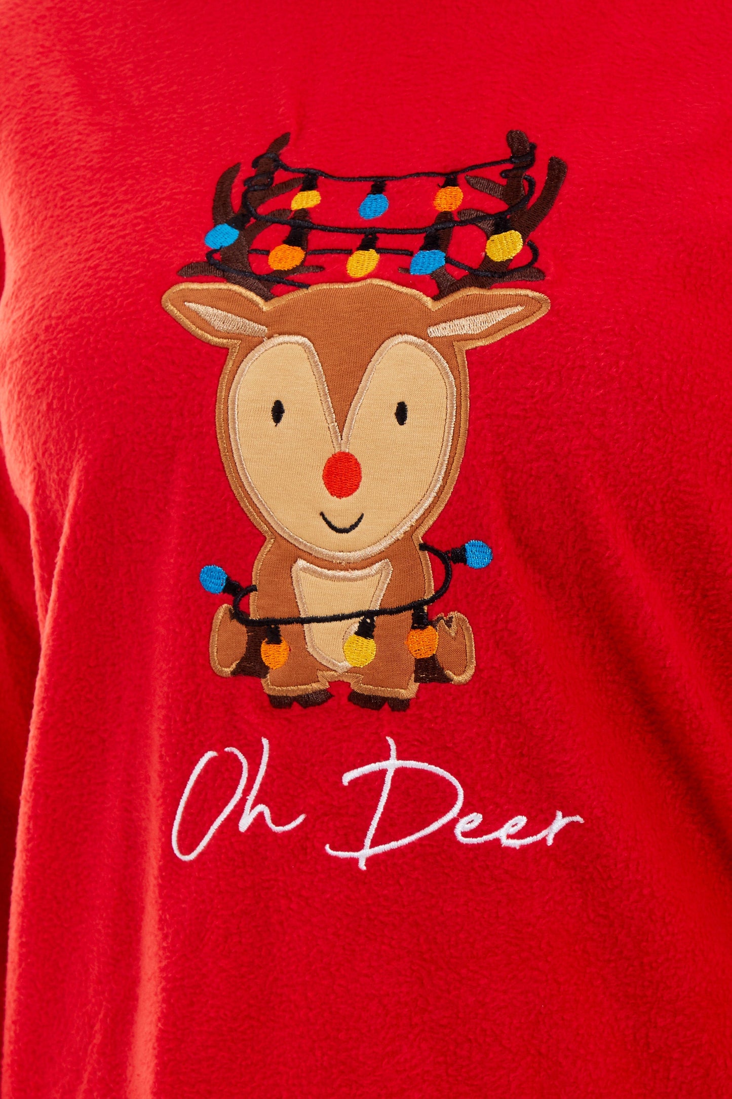 Women's Polar Fleece Pyjama Set with Festive Reindeer Pattern Ultra-Soft Winter Nights and Christmas Gifts Loungewear by Daisy Dreamer