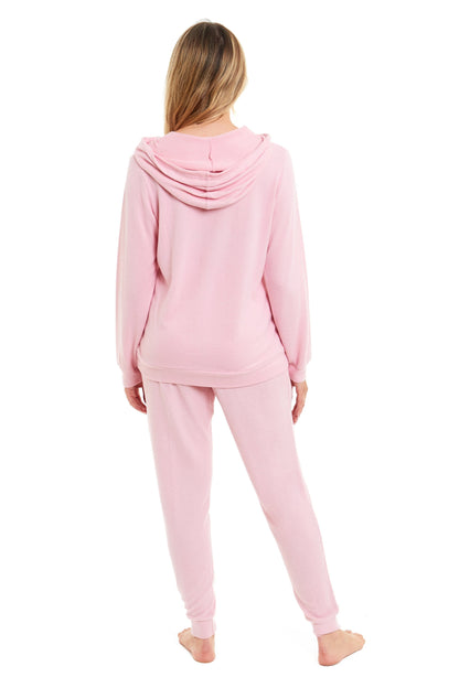 Women's Super Cosy Hooded Pyjama Set Soft Brushed Polyester Viscose Loungewear Warm and Elegant Nightwear Various Colours UK Sizes 8-22 by Daisy Dreamer