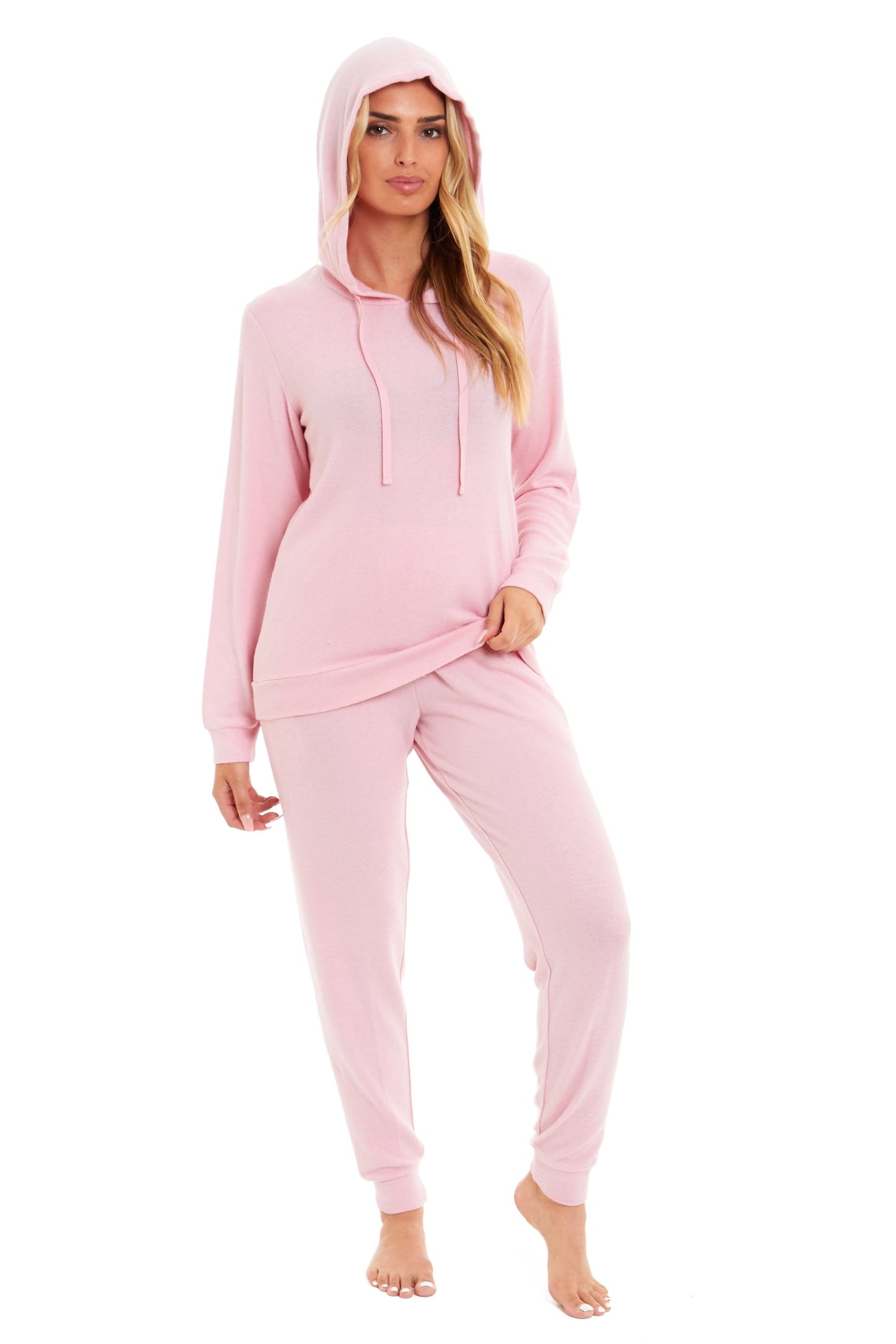 Women's Super Cosy Hooded Pyjama Set Soft Brushed Polyester Viscose Loungewear Warm and Elegant Nightwear Various Colours UK Sizes 8-22 by Daisy Dreamer