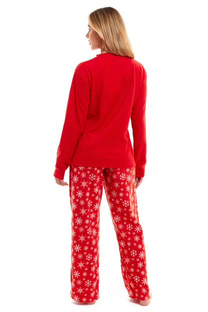 Women's Ultra Soft Polar Fleece Pyjama Set with Festive Robin Design Warm Winter Nightwear Comfortable Loungewear Christmas Gift by Daisy Dreamer