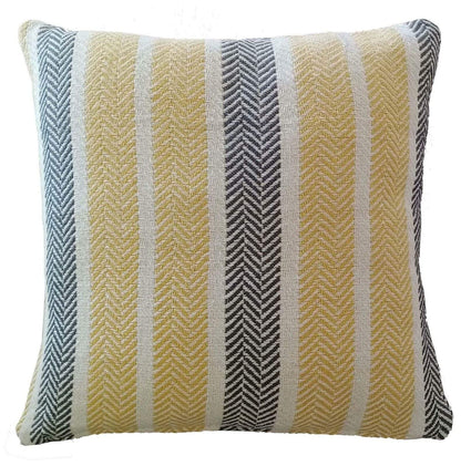 Zara Striped Indian Cotton Cushion Covers for Indoor Outdoor Decor Super Soft with Discreet Zipper in Grey Ochre Teal Blush Pink Various Sizes by OLIVIA ROCCO